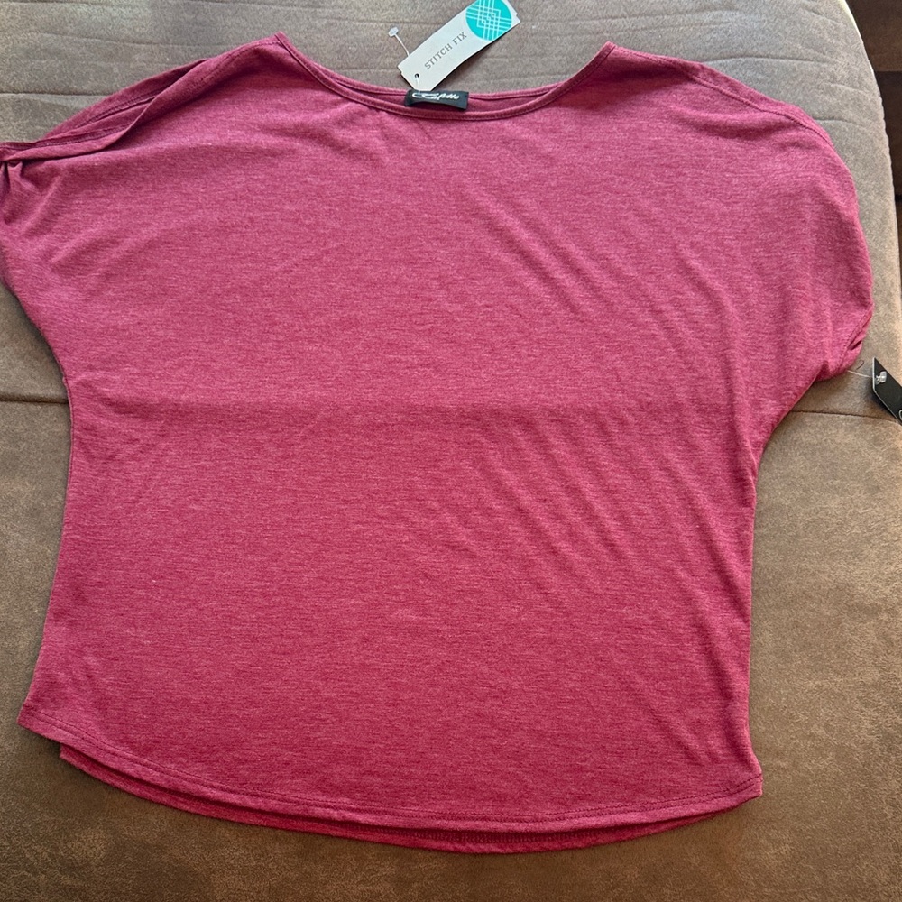 Elegant Raspberry Short Sleeve Top